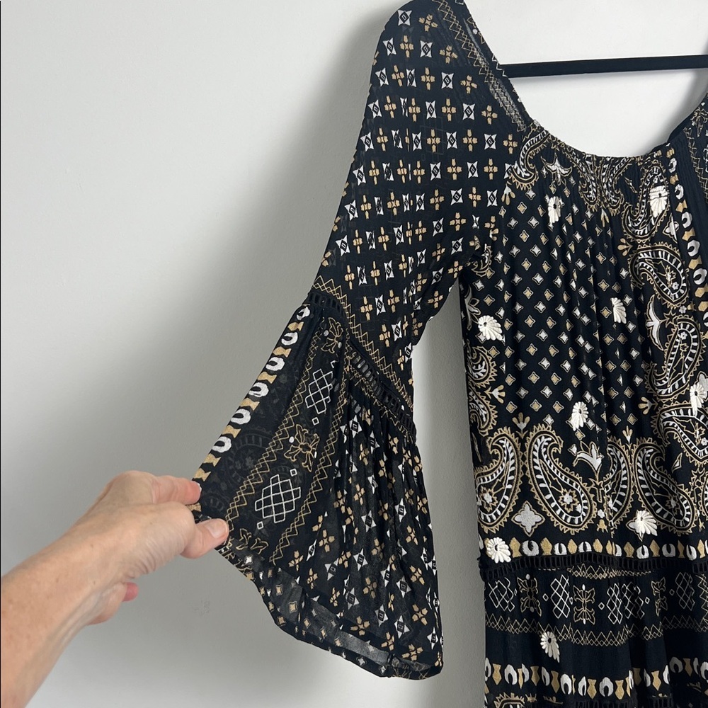 Anthropologie Muche Et Muchette Bohemian Beaded Embroidered Ruffle Gypsy Dress S - Picture 6 of 13